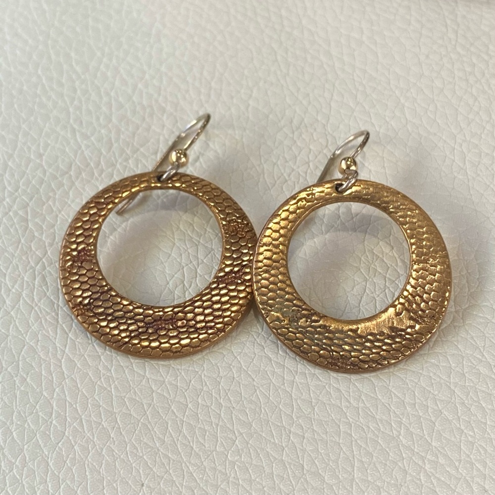 Copper Mermaid Net Hoop Earrings